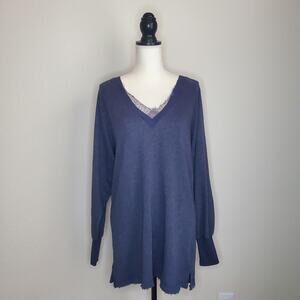 Free People Navy Tunic Sweater XS